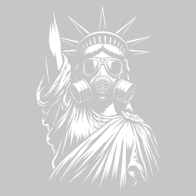 Freiheitsstatue mit Gasmasken-Design