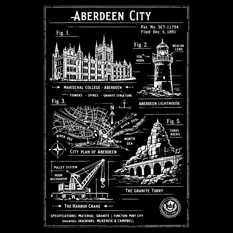 Aberdeen City Skyline Blueprint