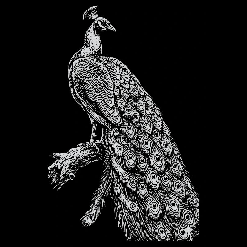 Peacock Lace on Black