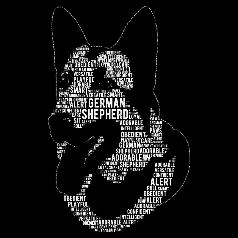 Deutscher Schäferhund Wort Kunst Geschenk