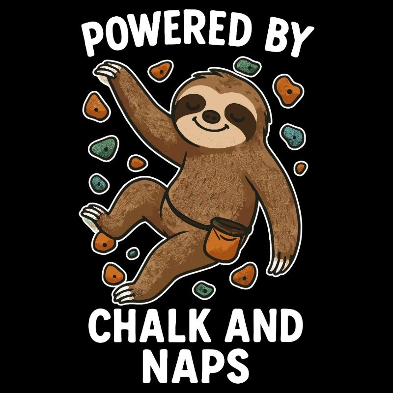 Bouldering Shirt Funny – Sloth with Chalk