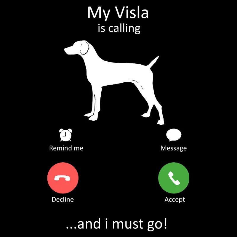 Vizsla ruft lustig an, eingehender Telefonbildschirm