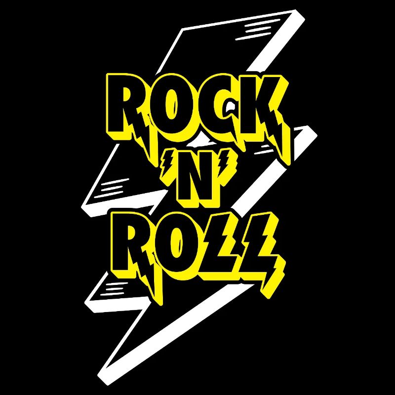 Rock 'N' Roll Lightning Bolt 3D Logo