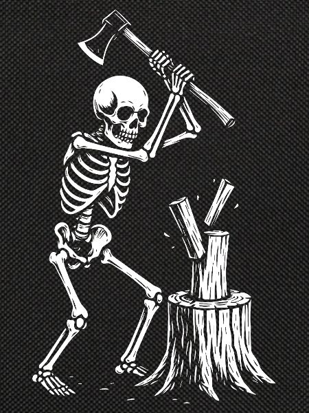 Skeleton Lumberjack Silhouette