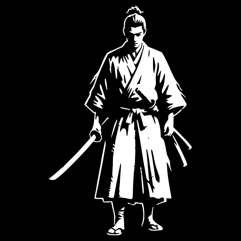 Samurai Zwei Schwerter Meister Vektor
