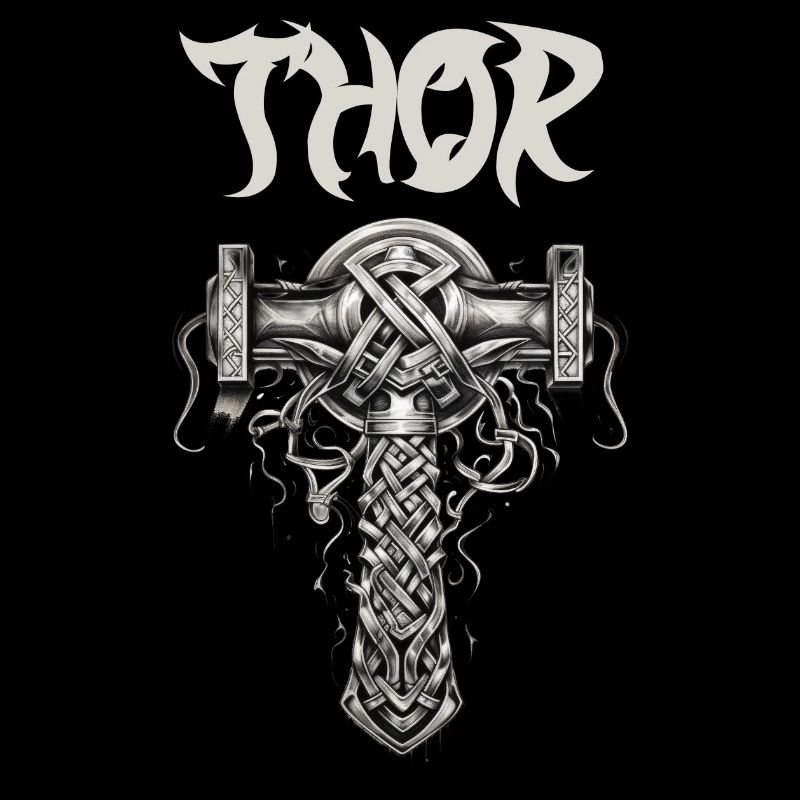 Thor's Hammer Knot Pattern Norse Mythology