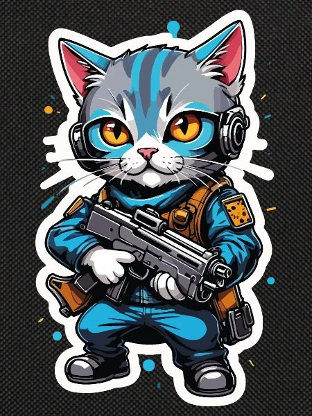 Katzenkrieger mit Hightech-Waffen