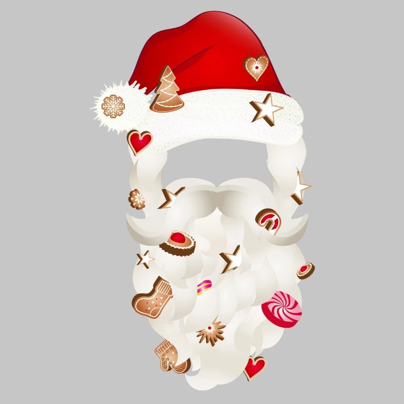 Barbe du Père Noël parsemée de biscuits de Noël