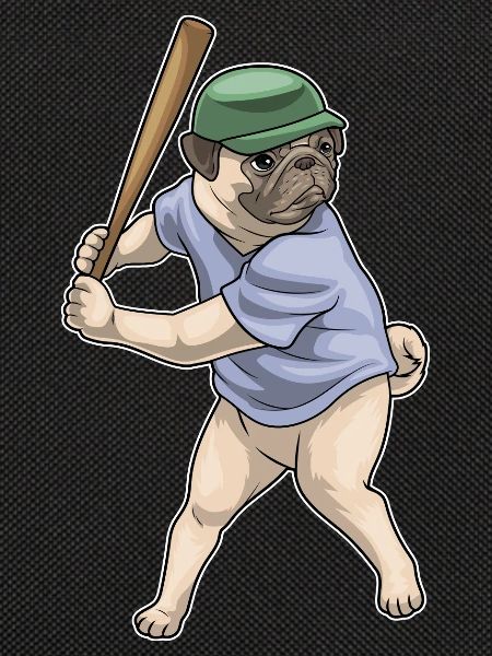 Mops Baseball Baseballschläger