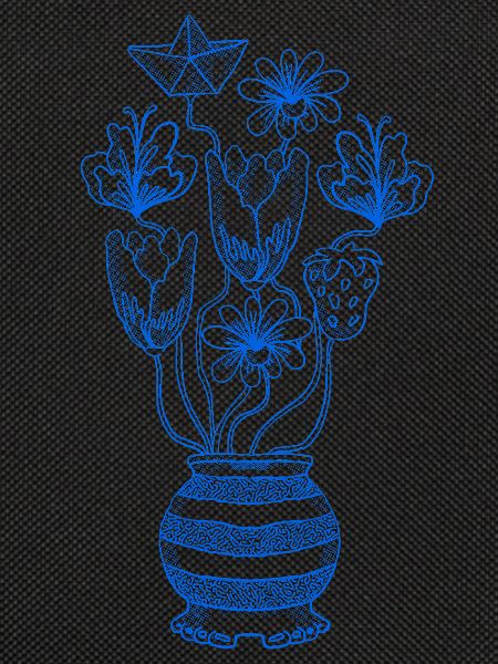 Linien-Blumenstrauß mit Stern