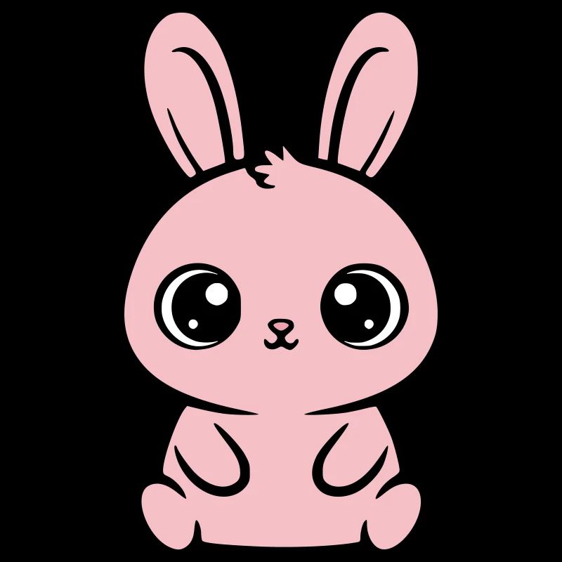 Kawaii Bunny Grands Yeux Roses Mignons