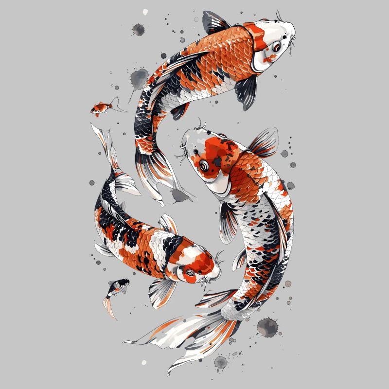 Conception astucieuse de poisson Koi, conception élégante de Koi