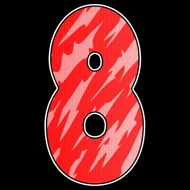 Number 8 Number Eight Motif Red Pattern