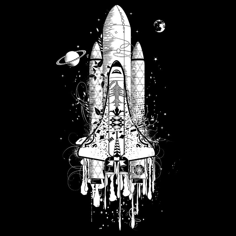fantasievoll gestaltetes Space Shuttle
