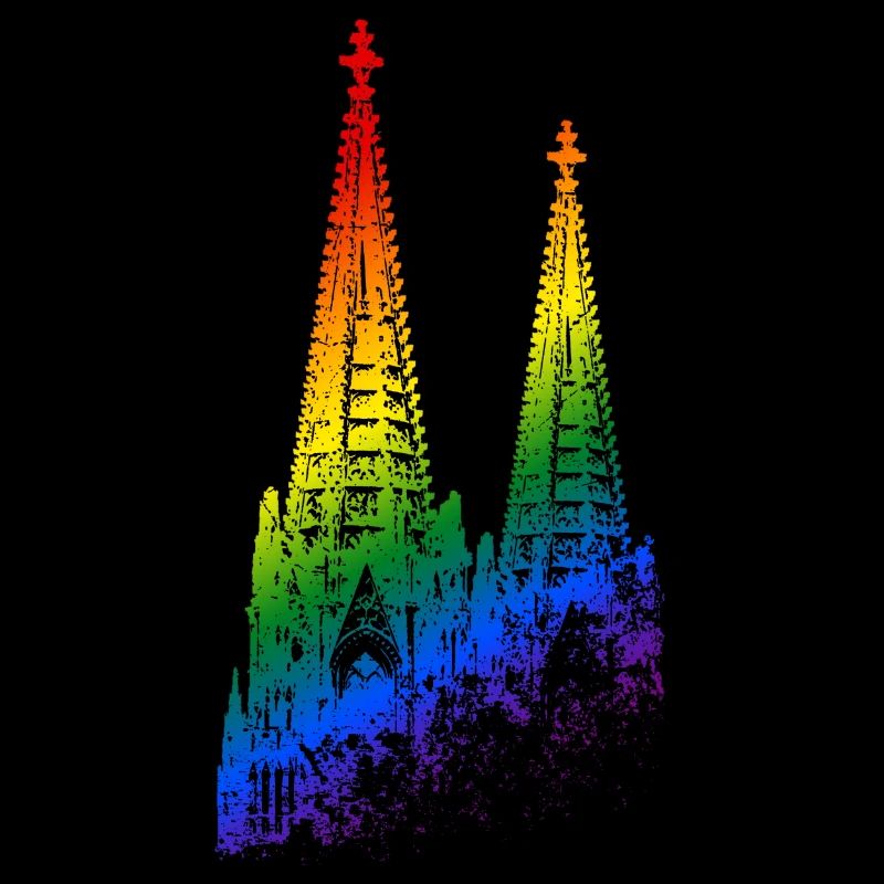 Cologne Cathedral LGBTQ Pride Rainbow Silhouette Cologne