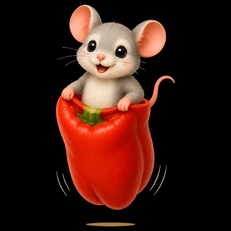 Course joyeuse de sacs de souris avec motif de paprika