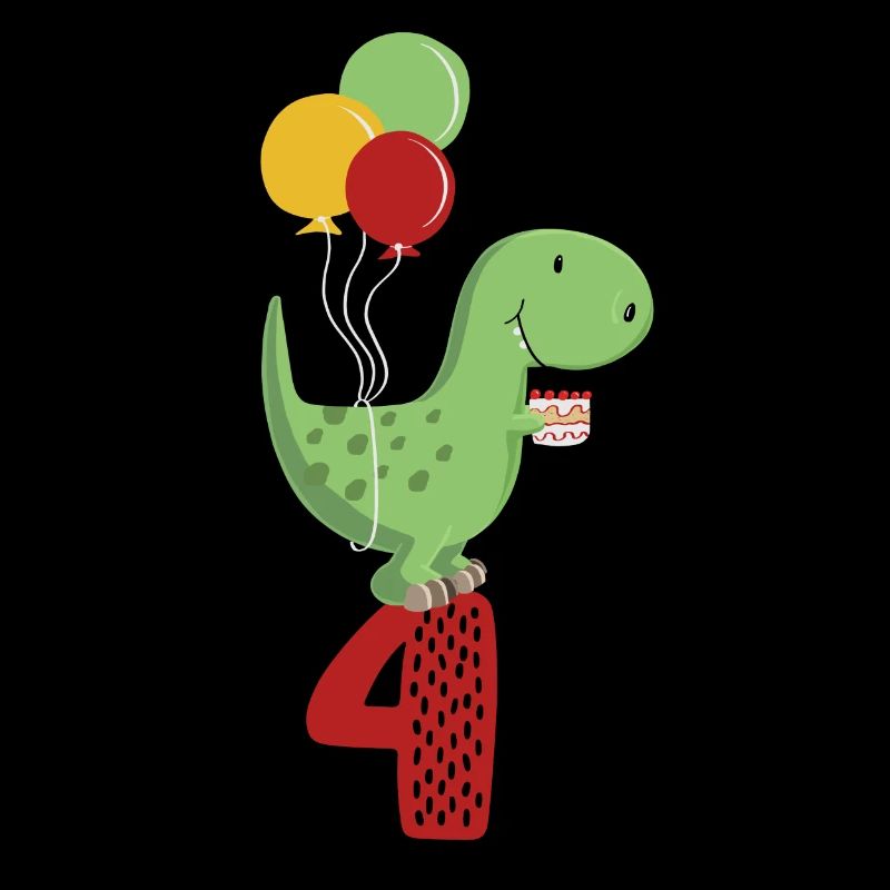 Vierter Geburtstag Junge T Rex Dinosaurier
