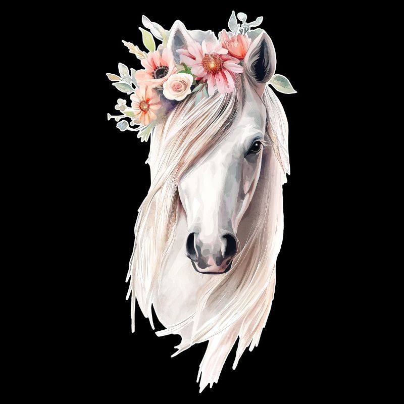 Cheval avec des fleurs