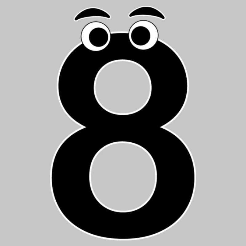 Number Eight 8 Kids Birthday Learning Math