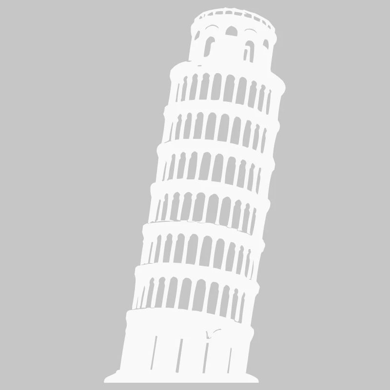 Pisa Tower Silhouette Monochrome