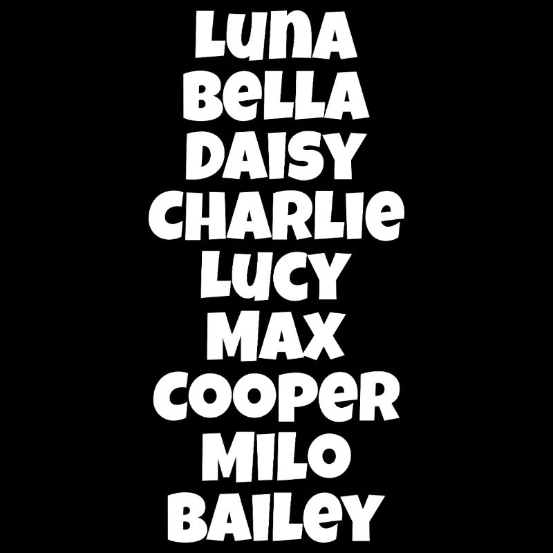 Liste colorée de noms de chiens Design de chiens