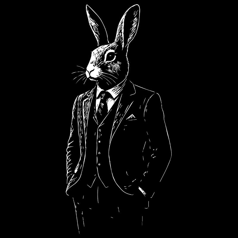 Dapper Rabbit en costume sur mesure