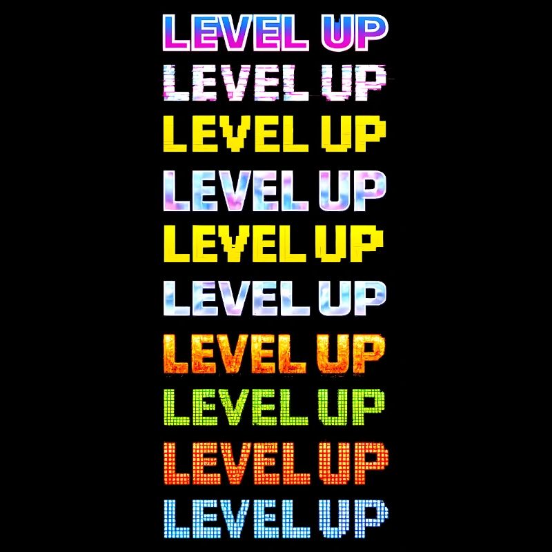 Typographie néon Level Up