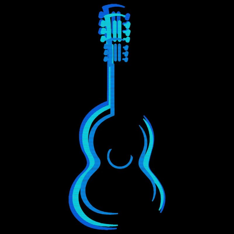 Graphisme de guitares classiques acoustiques bleu