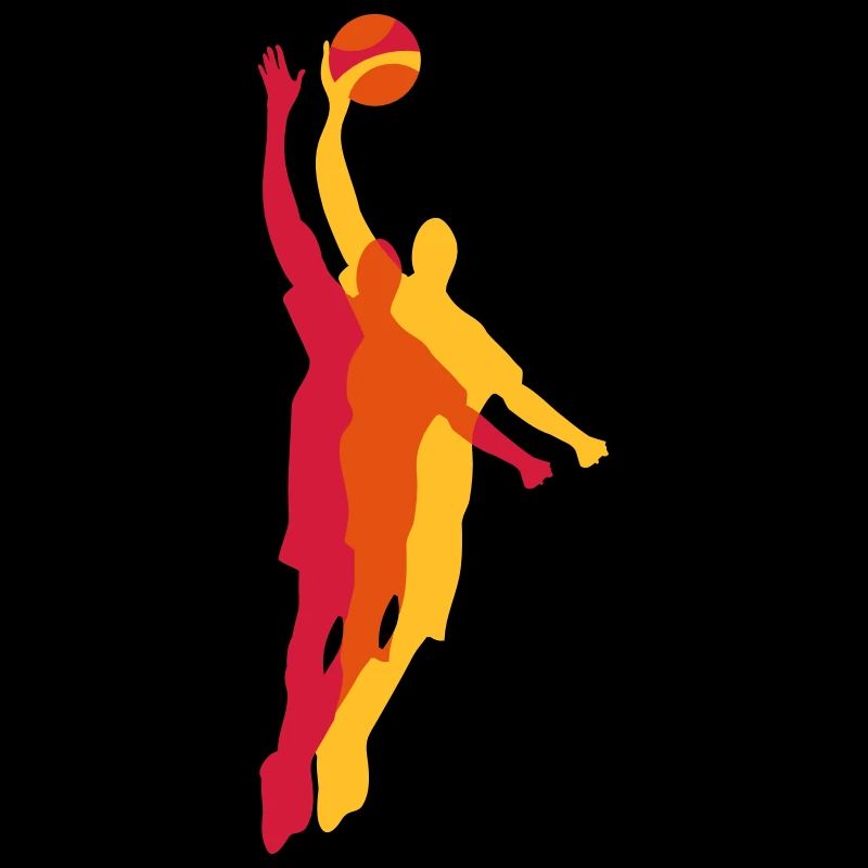 Joueurs de basket avec un ballon de basket
