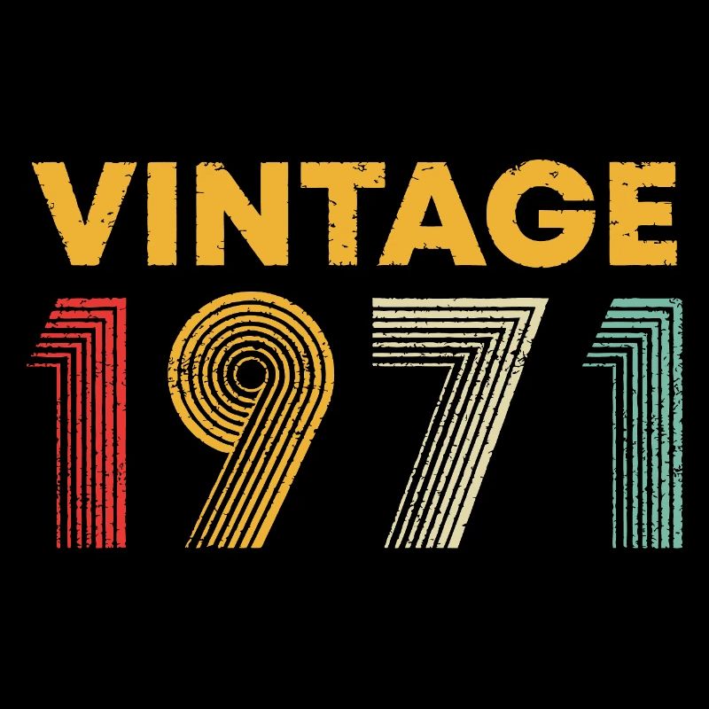 Logo vintage à rayures néon de 1971