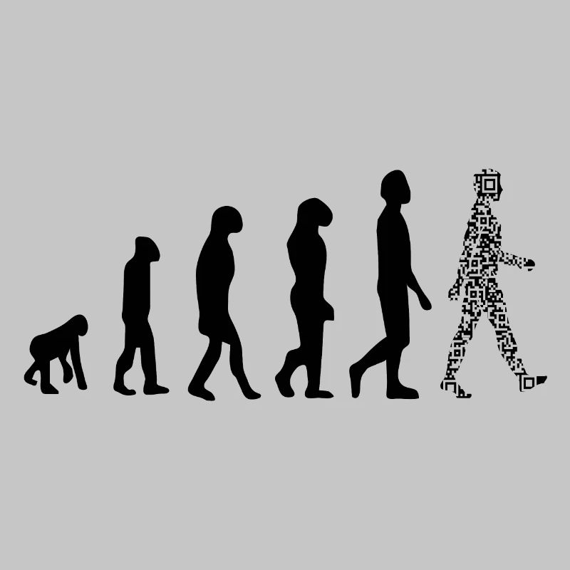 Evolution QR Code - Humor Gesundheits-Pass