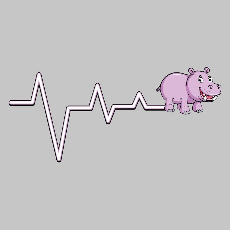 Pink Hippo Pulse ECG Graphic