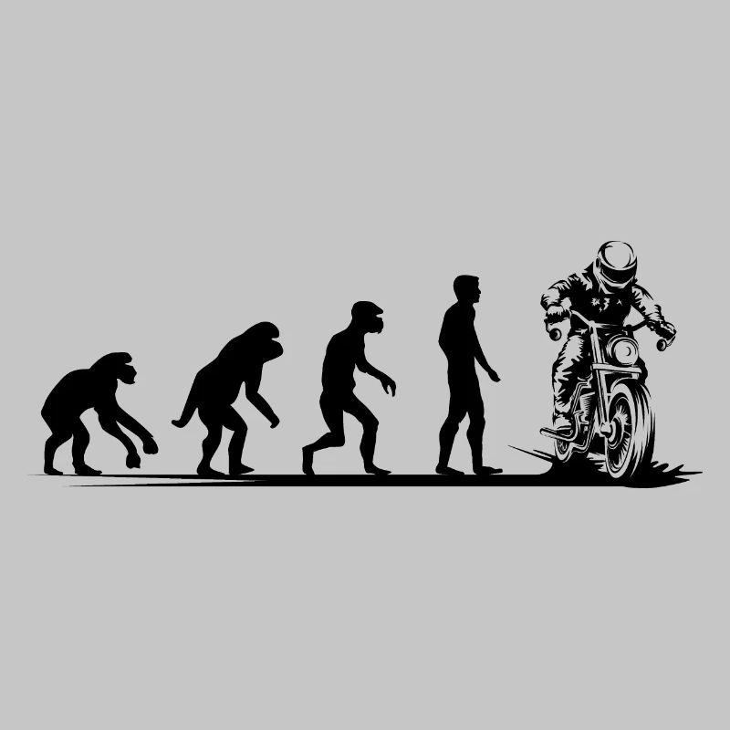 Motorcycle Evolution Funny Biker Cafe Racer Icon