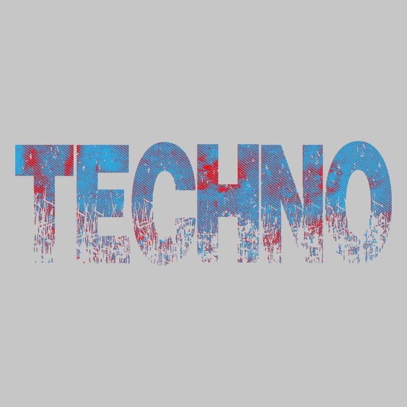 Techno Distressed Text Art