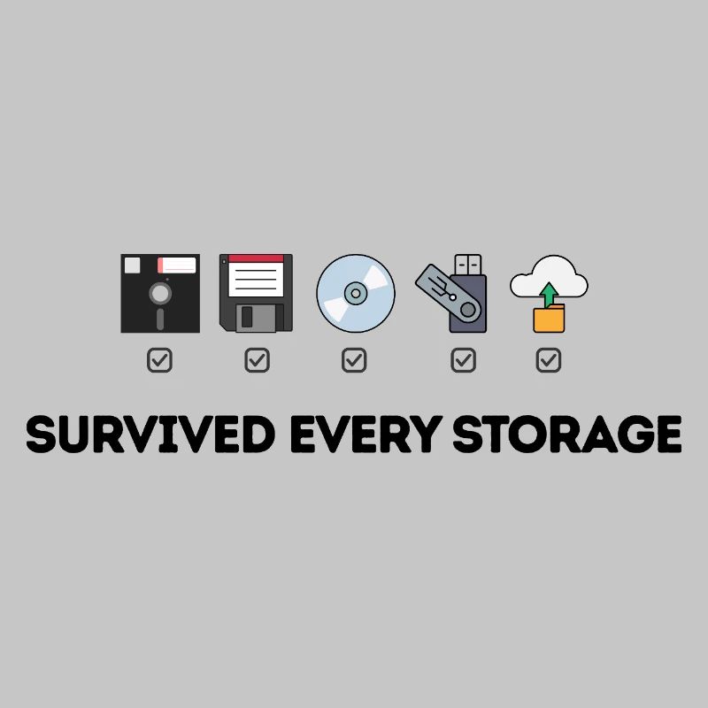 Data Storage Evolution - Tech Icons