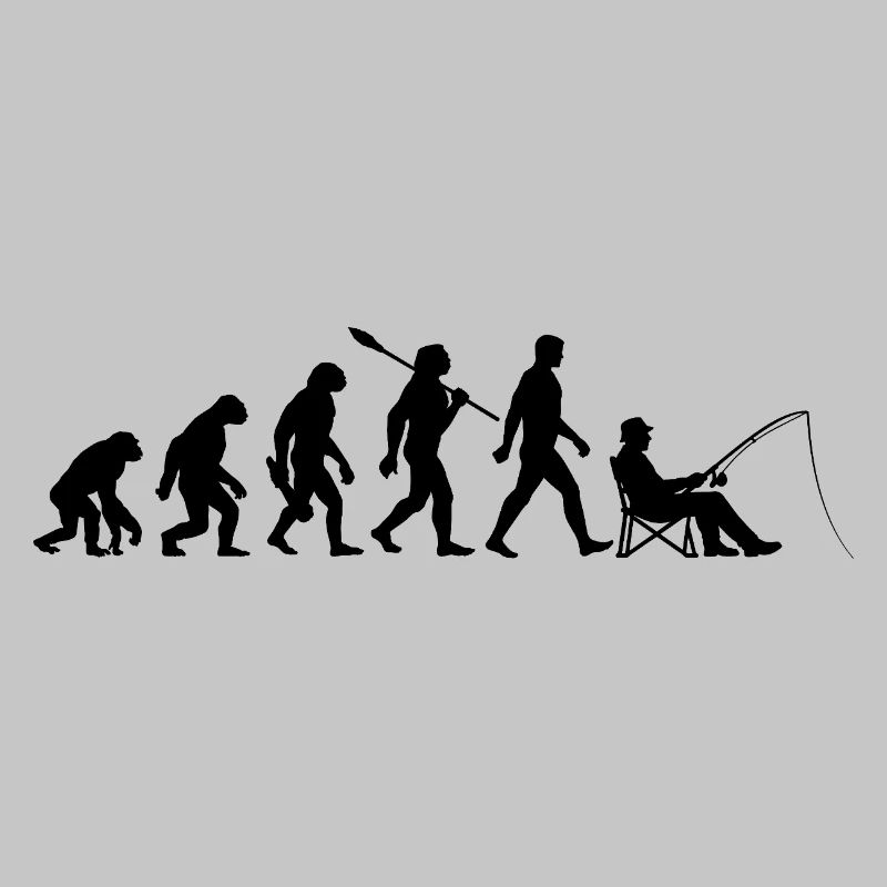 Evolution - angeln, Angler Geschenk