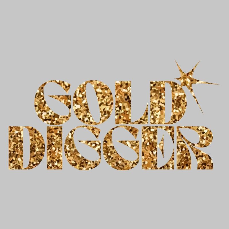 Gold Digger Glitzer Text