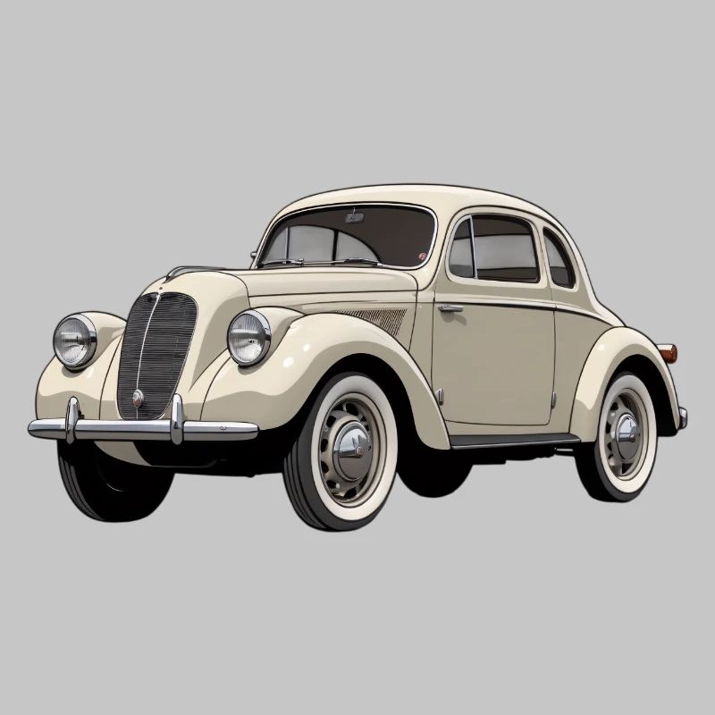 Beige Oldtimer Coupé Artwork