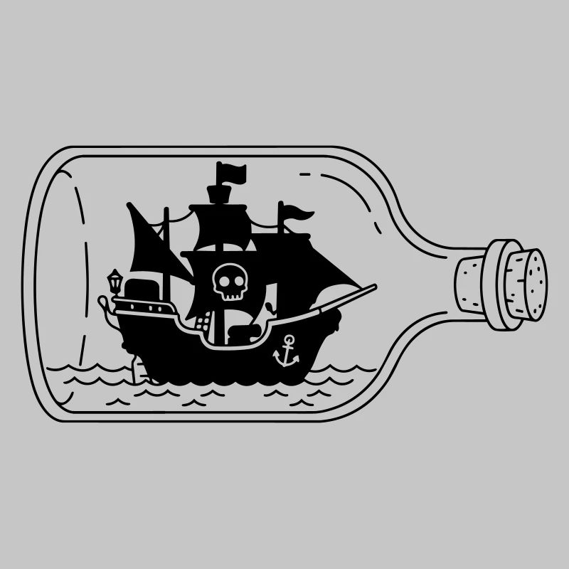pirate ship in bottle