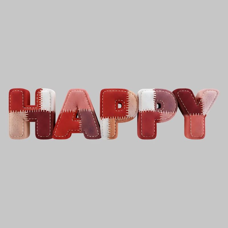 Happy Patchwork Design Fabric Patchwork Look