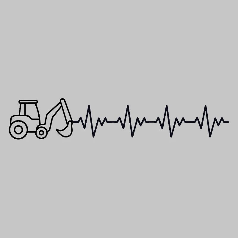 Bagger Baggern Baggerfahrer EKG Herzschlag