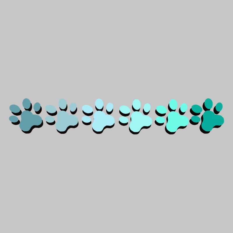 Conception abstraite d’empreinte de patte dans les couleurs de la mer