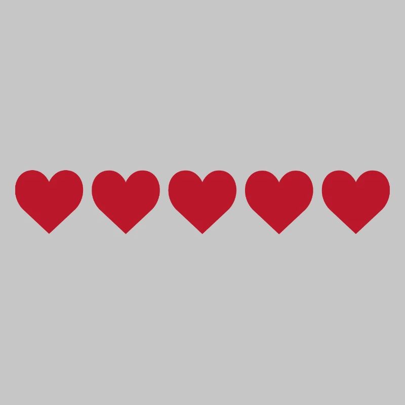 Red hearts in minimalist pattern
