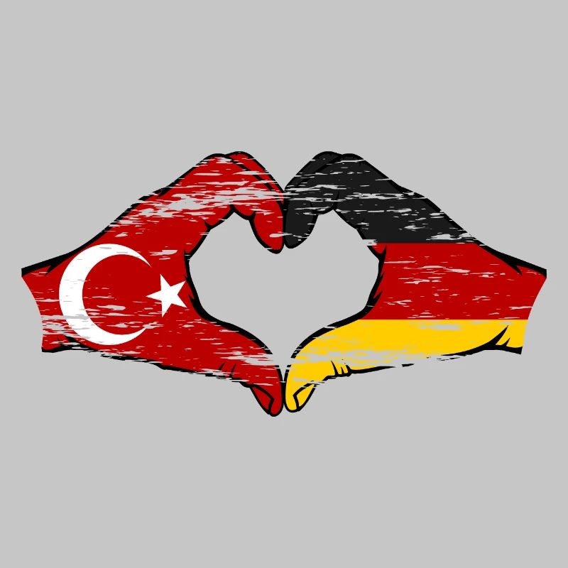 Turkey Germany Hands Heart Shape Used