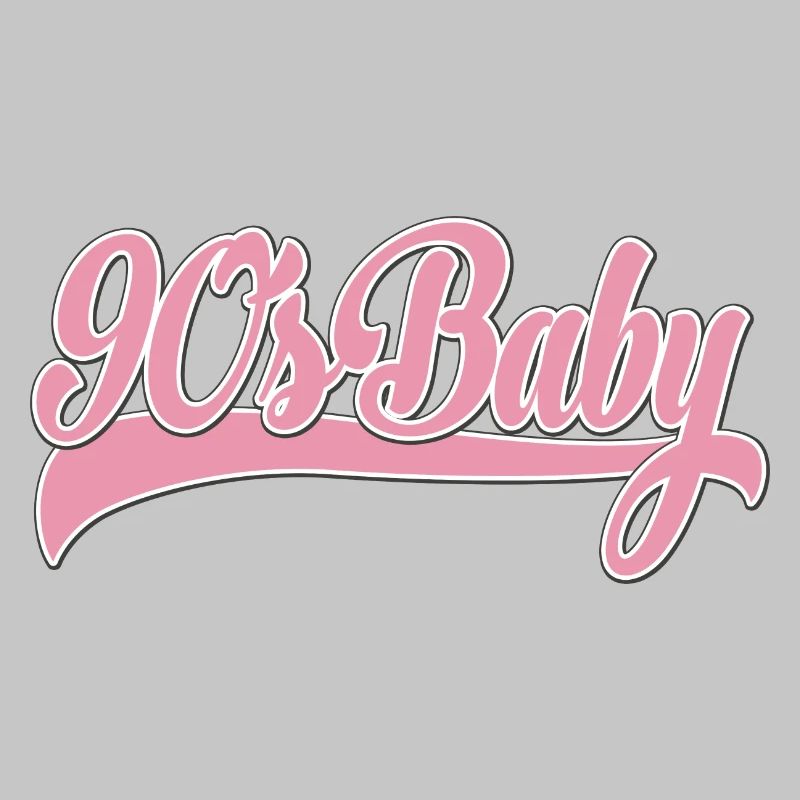 Script rétro rose bébé des années 90