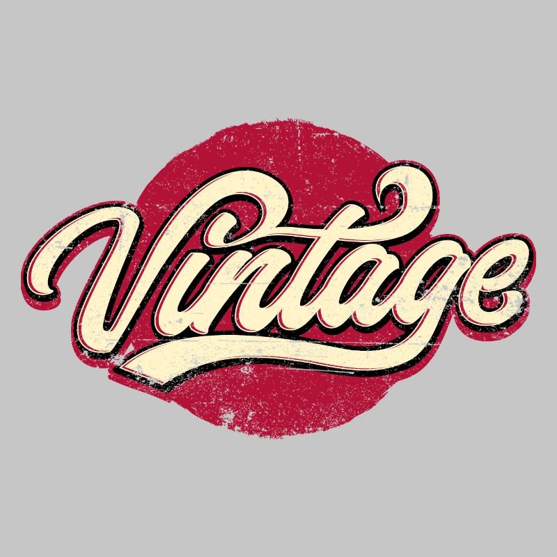 Vintage Script on Bold Red Circle