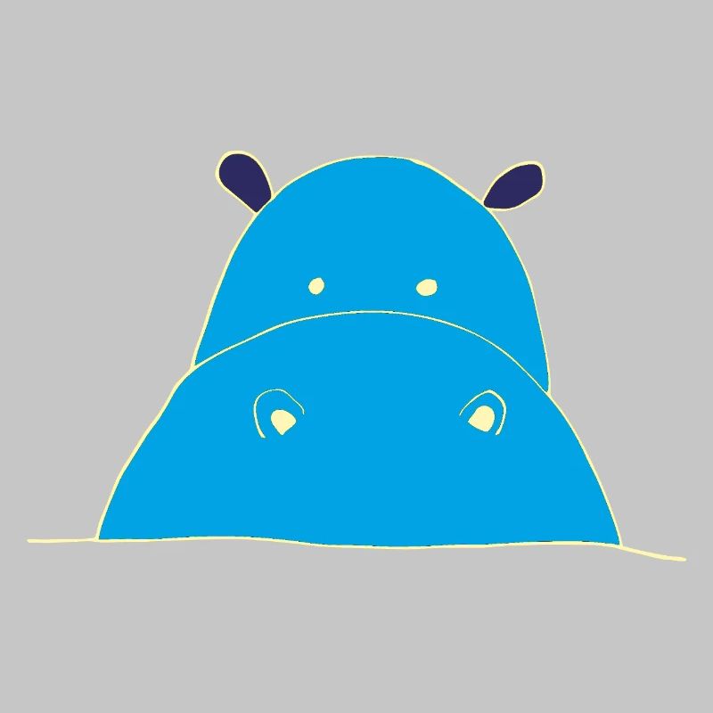Blauer Hippo nilpferd