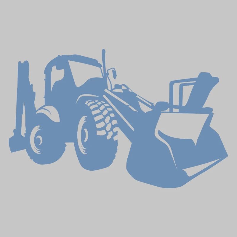 Bagger Radlader Baugeräteführer Silhouette