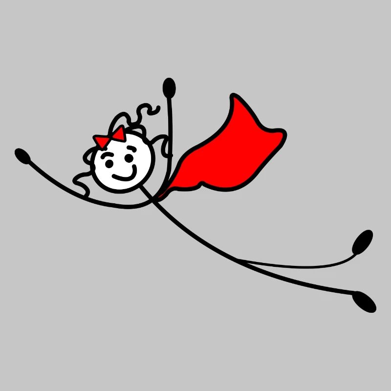 Fliegende Superfrau oder mit rotem Umhang