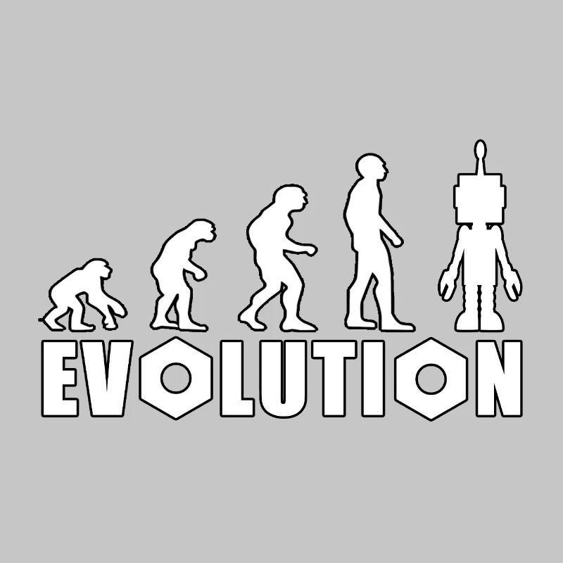 Evolution mit Roboterfigur Design